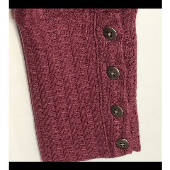 Chaser Burgundy Wisteria Waffle Print Thermal Top size Small - Picture 11 of 14